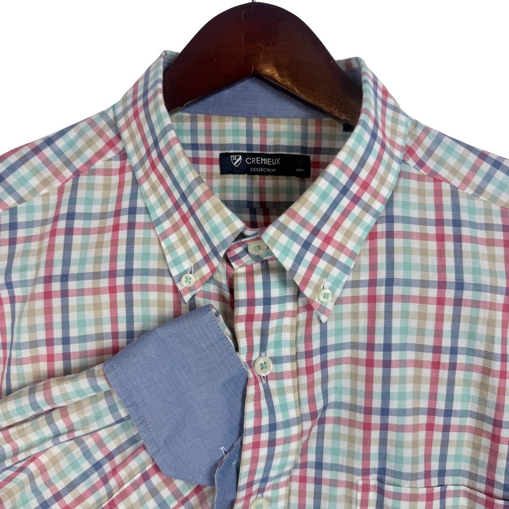Cremieux Button Down Shirt Mens XL Plaid Multi-color Preppy Classic Business